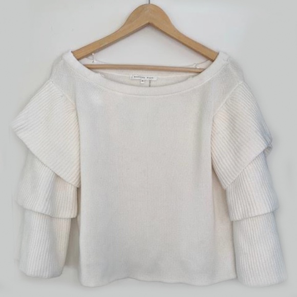 Endless Rose Sweaters - Endless Rose Ruffle Chunky Sweater in Ivory